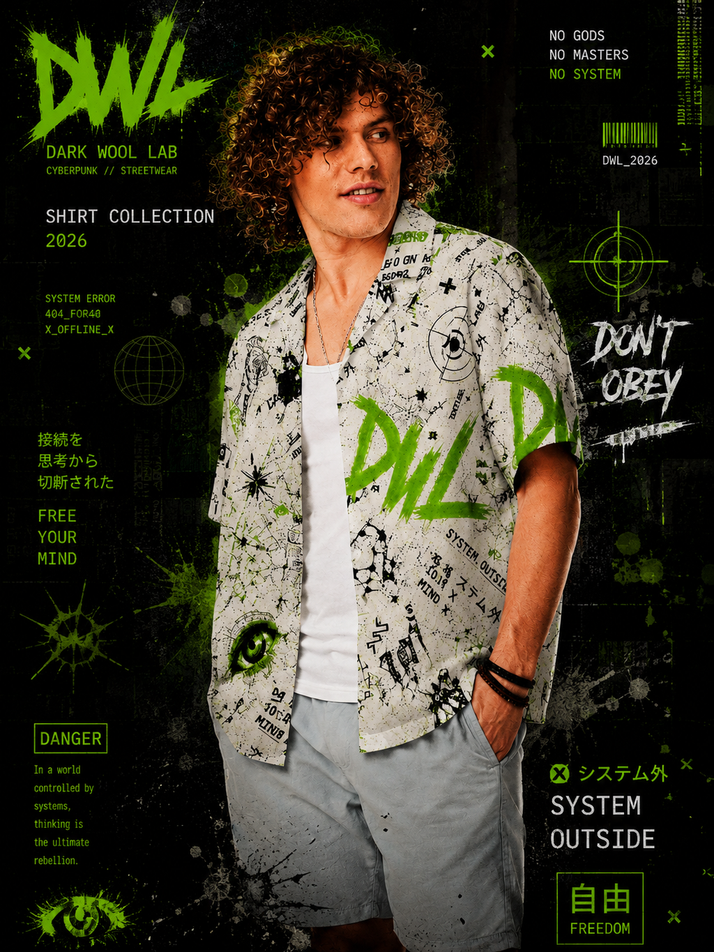 Unisex button shirt DWL FANTASY SYSTEM OUTSIDE