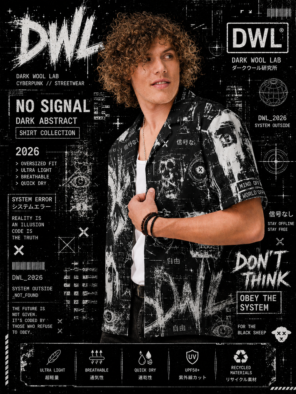 Unisex button shirt DWL FANTASY NO SIGNAL
