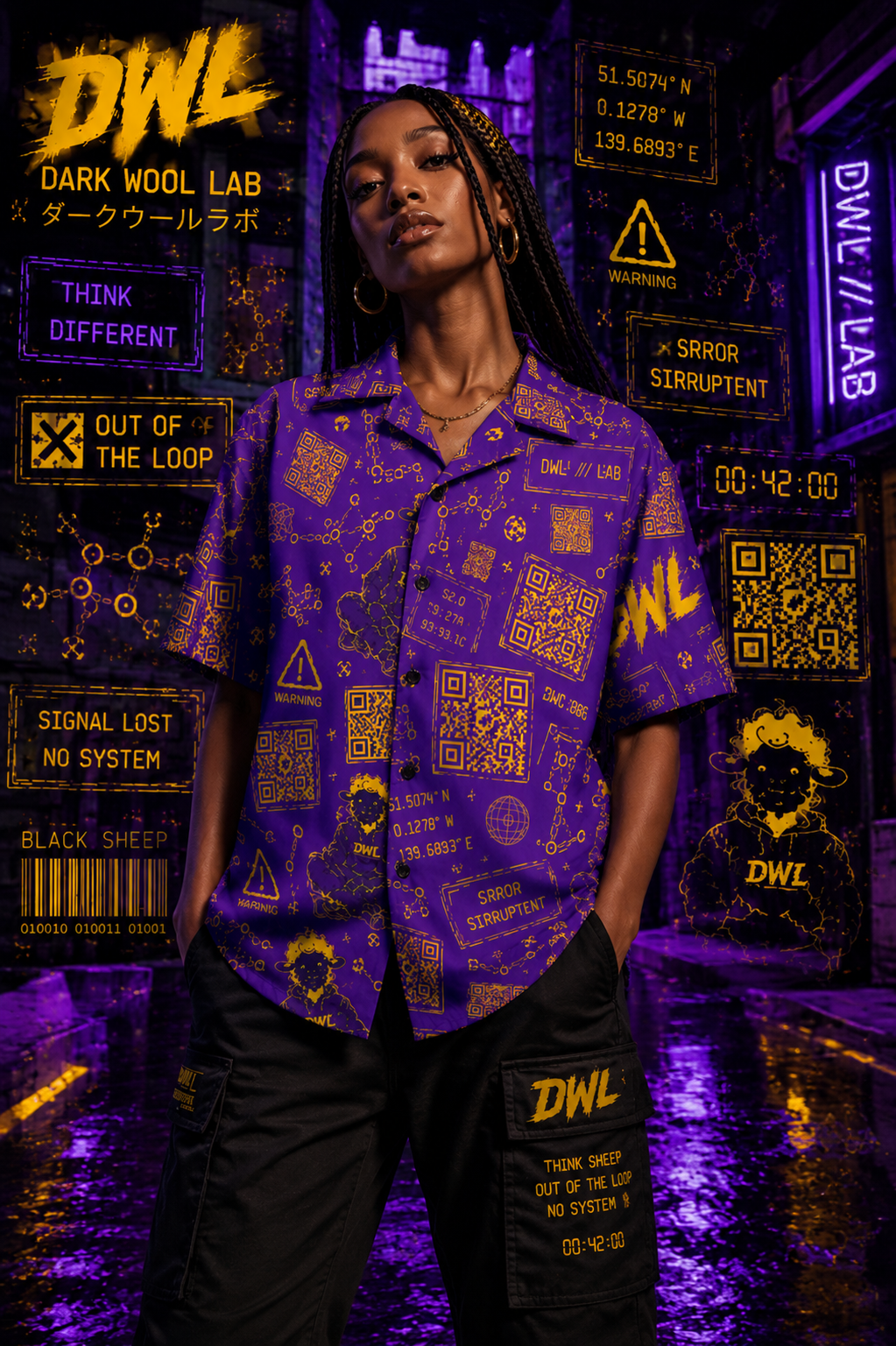 Camicia maniche corte Unisex button shirt DWL // SIGNAL OVERLOAD